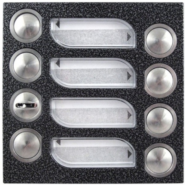 Tlačítka domácí telefony TESLA 4+n sedm vyzváněcích tlačítek zámek barva antika stříbrná