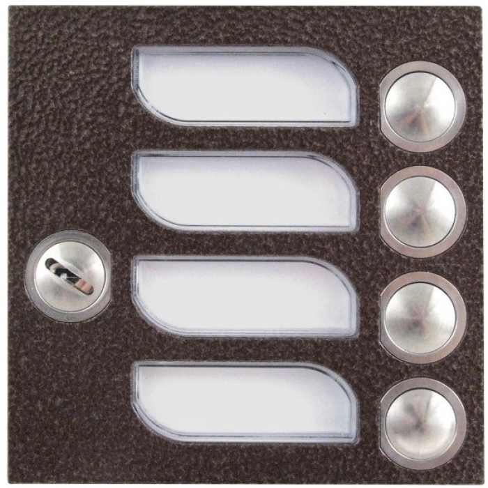 Tlačítka domácí telefony TESLA 4+n čtyři vyzváněcí tlačítka zámek barva antika měděná