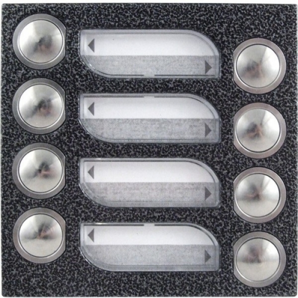 Tlačítka domácí telefony TESLA 4+n osm vyzváněcích tlačítek barva antika stříbrná