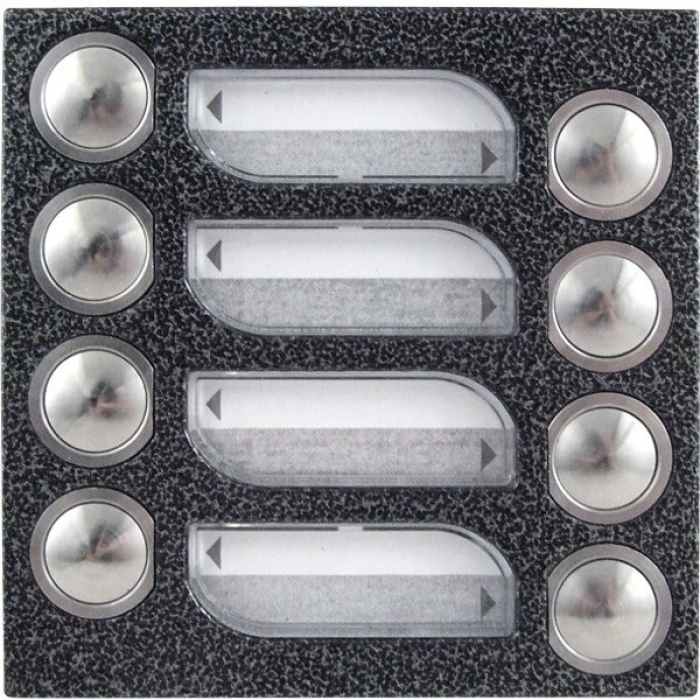 Tlačítka domácí telefony TESLA 4+n osm vyzváněcích tlačítek barva antika stříbrná