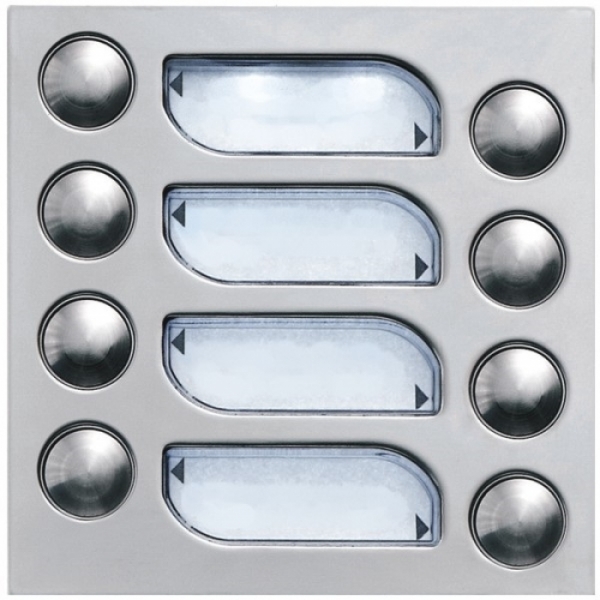 Tlačítka domácí telefony TESLA 4+n osm vyzváněcích tlačítek, barva nerez inox