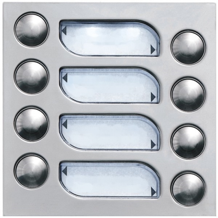 Tlačítka domácí telefony TESLA 4+n osm vyzváněcích tlačítek, barva nerez inox