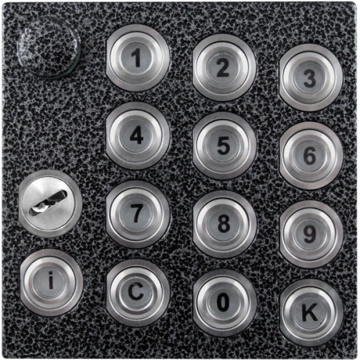 Číselnice tlačítková domácí telefony 2-BUS funkční a programovací tlačítka barva antika stříbrná