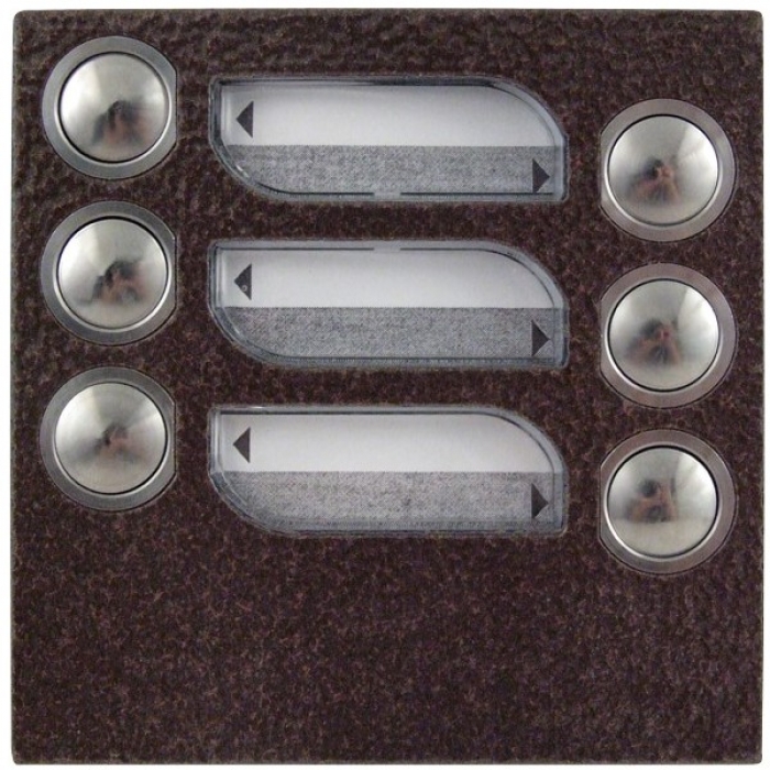 Tlačítka domácí telefony 2-BUS šest vyzváněcích tlačítek barva antika měděná