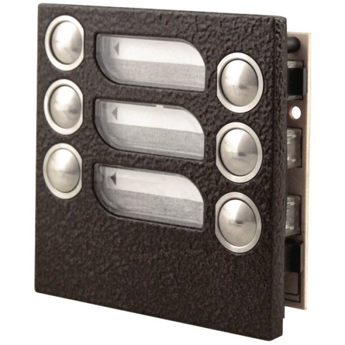 Tlačítka domácí telefony 2-BUS šest vyzváněcích tlačítek barva antika měděná