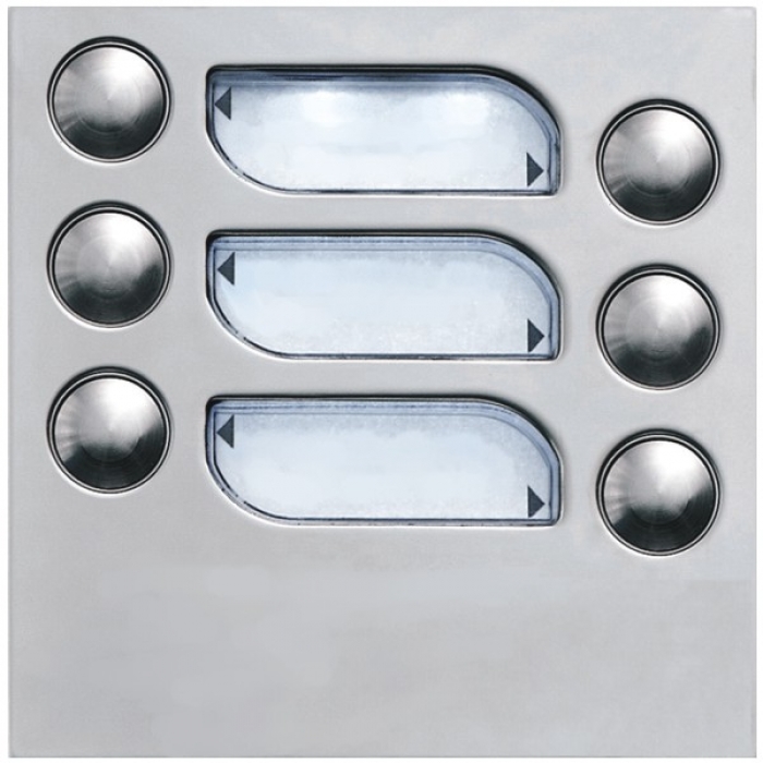 Tlačítka domácí telefony 2-BUS šest vyzváněcích tlačítek barva nerez inox