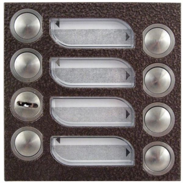 Tlačítka domácí telefony 2-BUS sedm vyzváněcích tlačítek zámek barva antika měděná