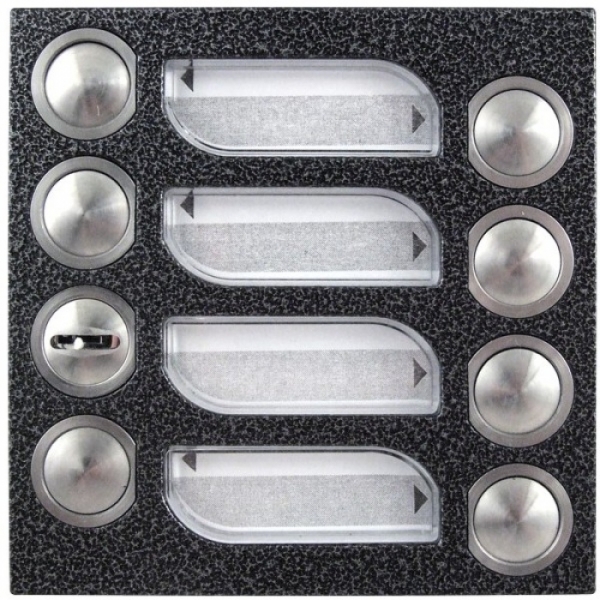 Tlačítka domácí telefony 2-BUS sedm vyzváněcích tlačítek zámek barva antika stříbrná