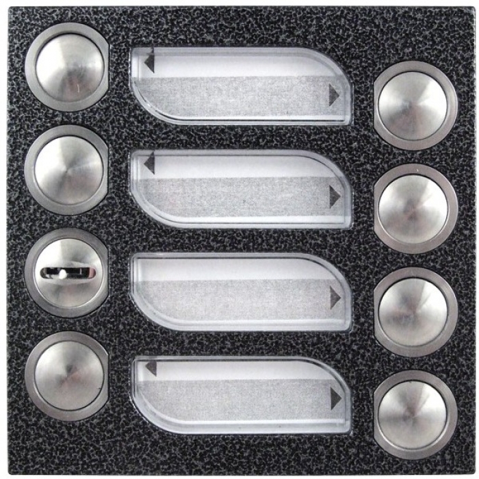 Tlačítka domácí telefony 2-BUS sedm vyzváněcích tlačítek zámek barva antika stříbrná