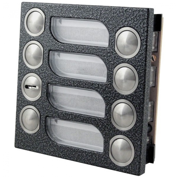 Tlačítka domácí telefony 2-BUS sedm vyzváněcích tlačítek zámek barva antika stříbrná