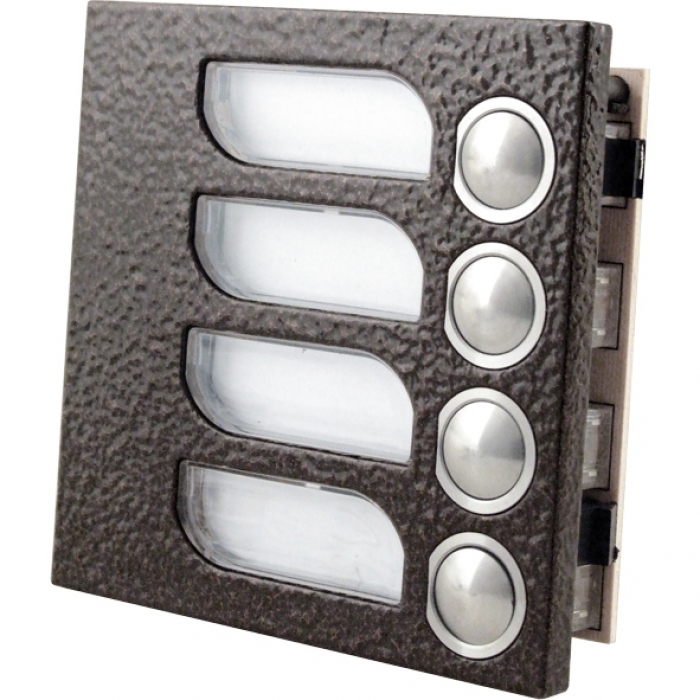 Tlačítka domácí telefony 2-BUS čtyři vyzváněcí tlačítka barva antika měděná