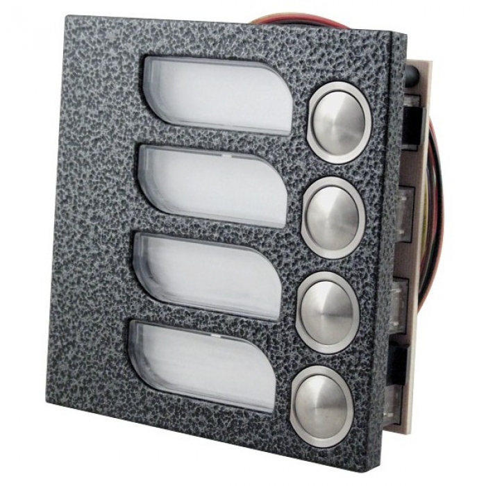 Tlačítka domácí telefony 2-BUS čtyři vyzváněcí tlačítka barva antika stříbrná