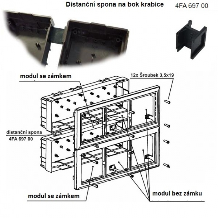 Spona distanční boční KARAT plast