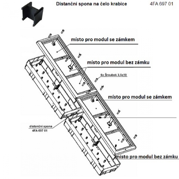 Spona distanční čelní KARAT plast