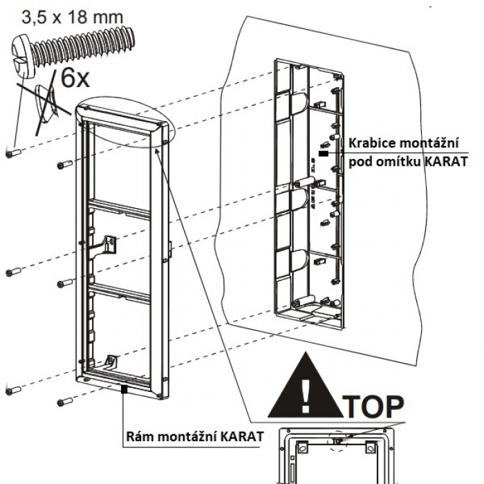 Krabice montážní pod omítku KARAT tři moduly plast