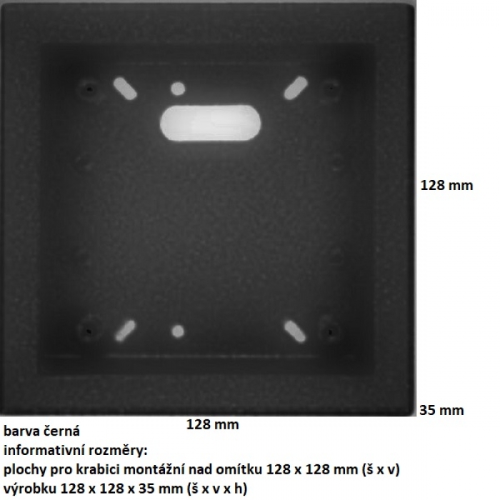 Krabice montážní nad omítku KARAT jeden modul vertikální barva černá