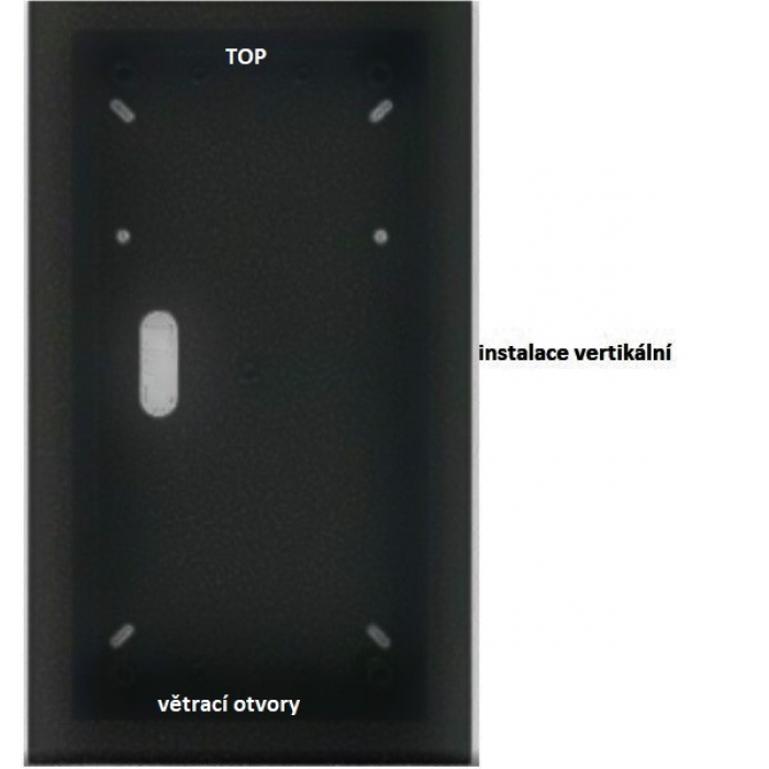 Krabice montážní nad omítku KARAT dva moduly vertikální barva černá