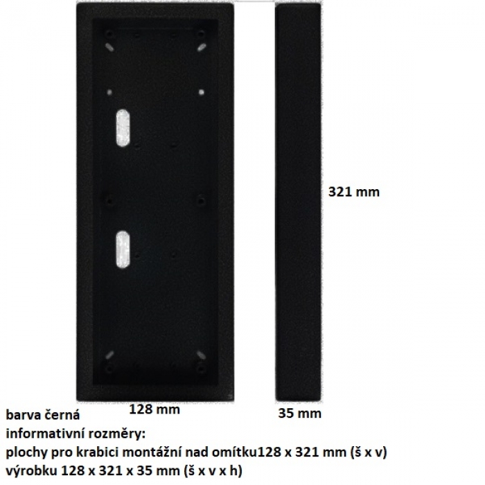 Krabice montážní nad omítku KARAT tři moduly vertikální barva antika stříbrná