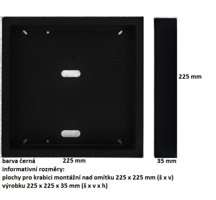 Krabice montážní nad omítku KARAT čtyři moduly vertikální barva černá