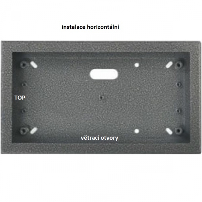 Krabice montážní nad omítku KARAT dva moduly horizontální barva antika stříbrná