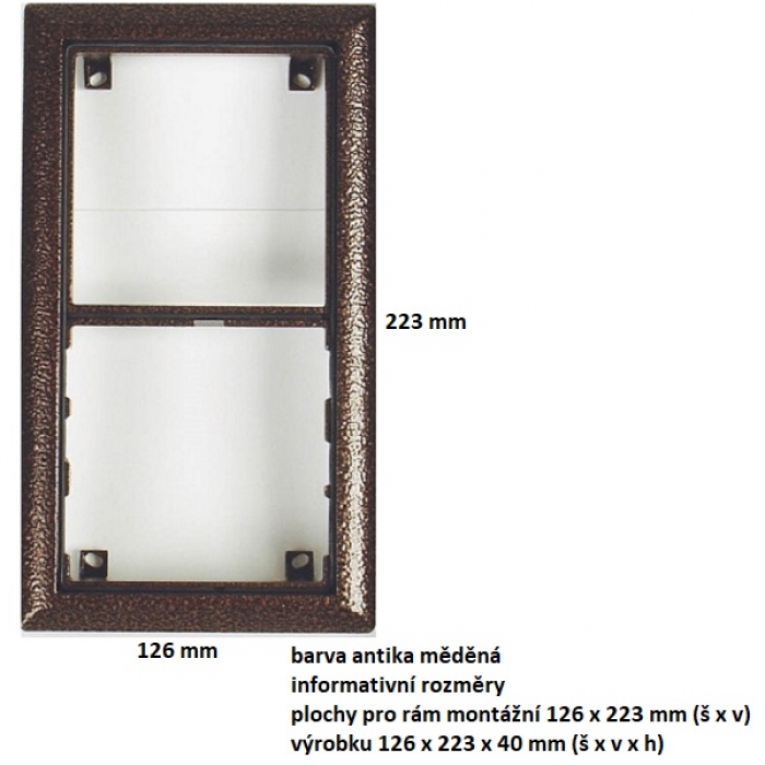 Rám montážní KARAT dva moduly barva antika měděná