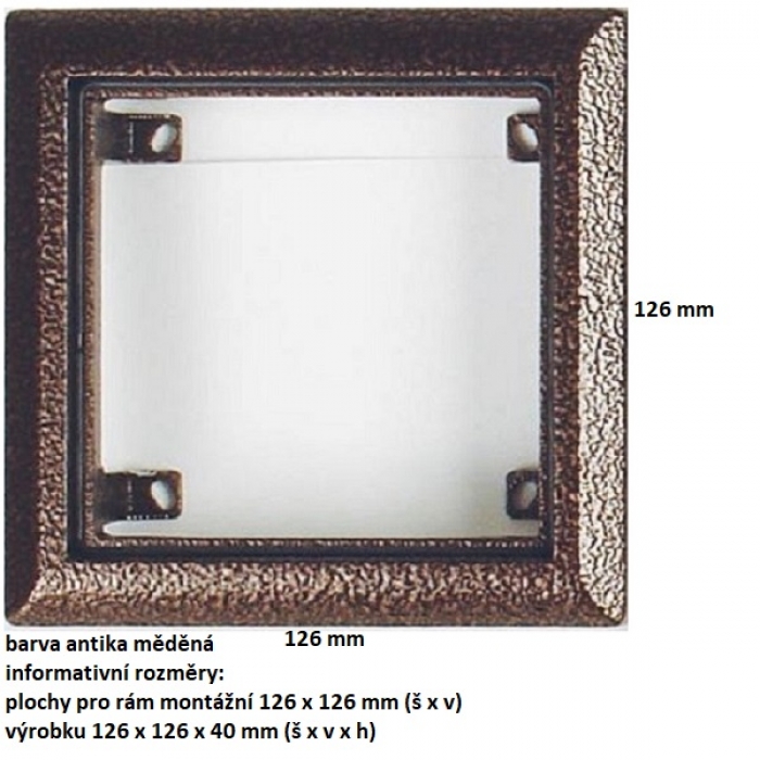 Rám montážní KARAT jeden modul barva antika měděná