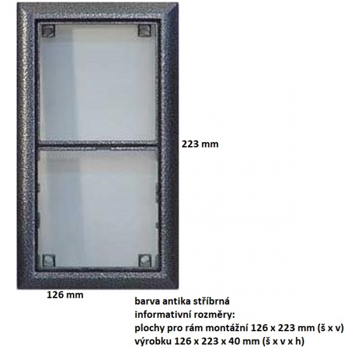 Rám montážní KARAT dva moduly barva antika stříbrná