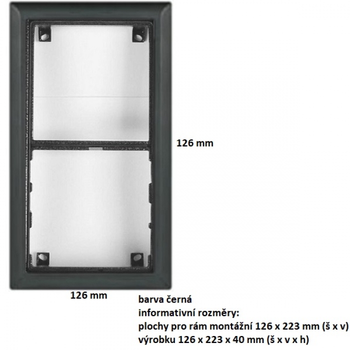 Rám montážní KARAT dva moduly barva černá