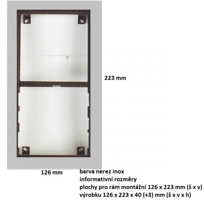 Rám montážní KARAT dva moduly sestava, barva nerez