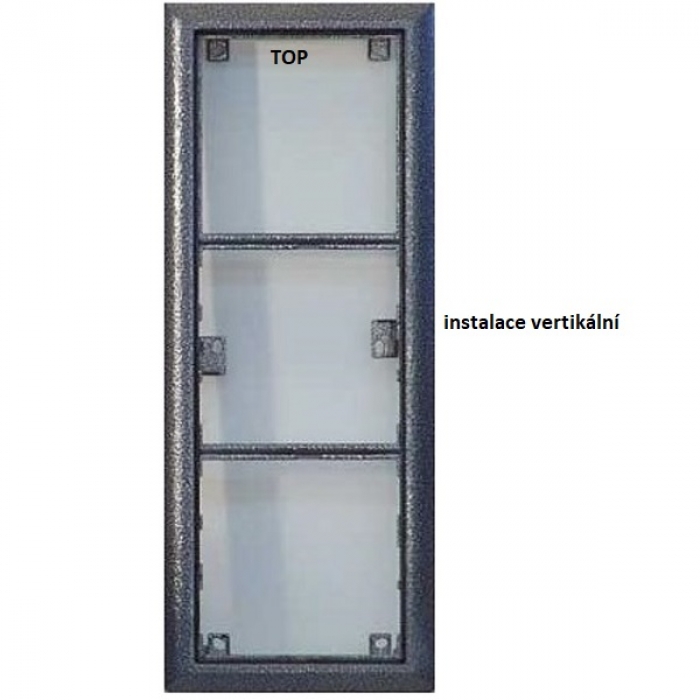 Rám montážní KARAT tři moduly barva antika stříbrná