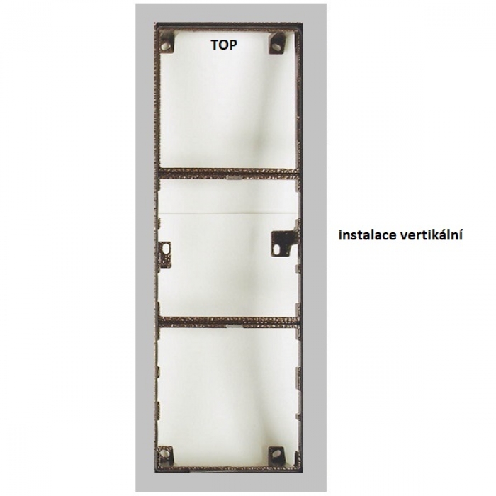 Rám montážní KARAT tři moduly sestava barva nerez