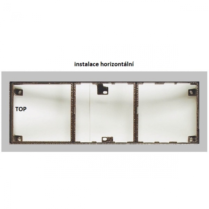 Rám montážní KARAT tři moduly sestava barva nerez