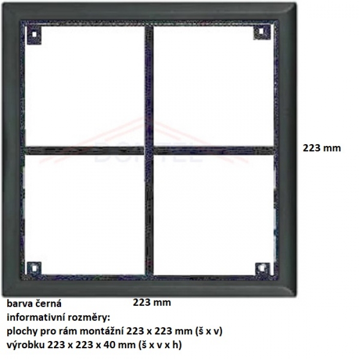 Rám montážní KARAT čtyři moduly barva černá