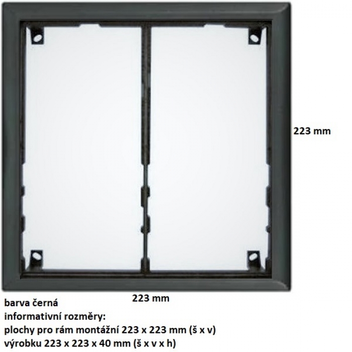 Rám montážní KARAT čtyři moduly jmenovník barva černá