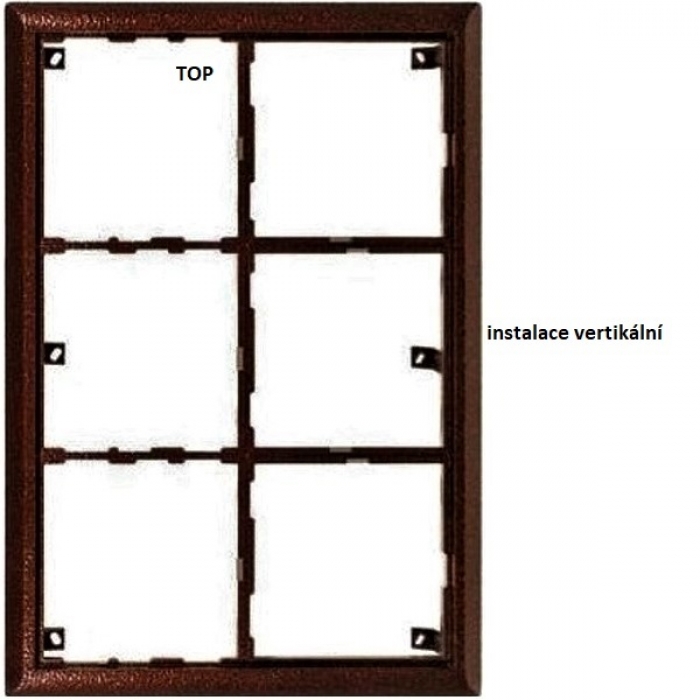 Rám montážní KARAT šest modulů barva antika měděná