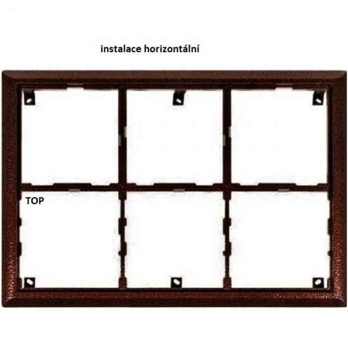Rám montážní KARAT šest modulů barva antika měděná