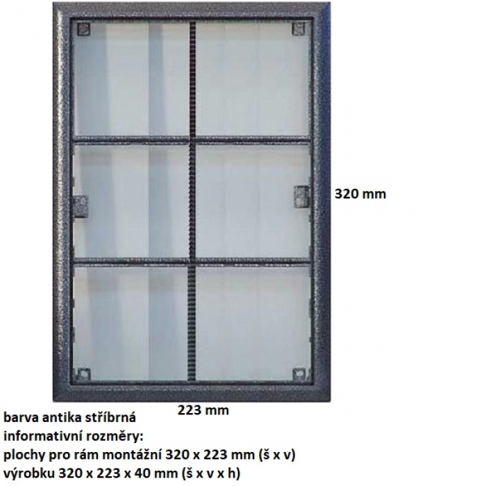 Rám montážní KARAT šest modulů barva antika stříbrná