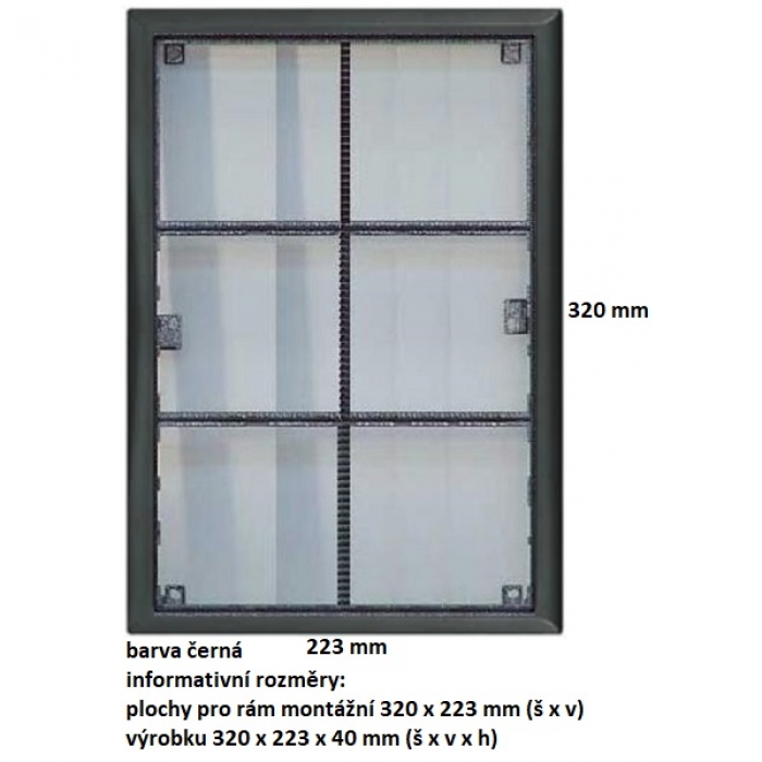 Rám montážní KARAT šest modulů barva černá