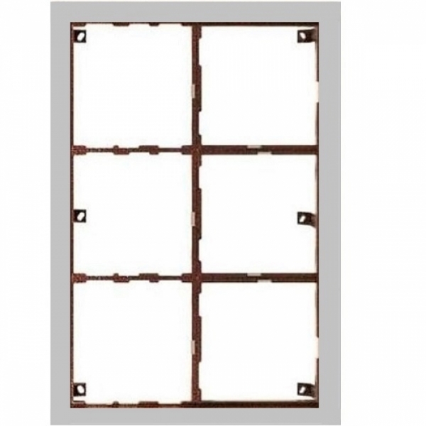 Rám montážní KARAT šest modulů sestava barva nerez