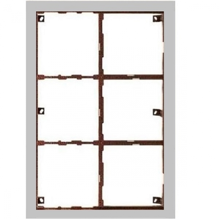 Rám montážní KARAT šest modulů sestava barva nerez