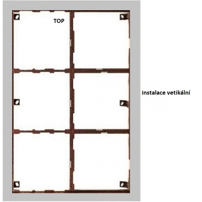 Rám montážní KARAT šest modulů sestava barva nerez