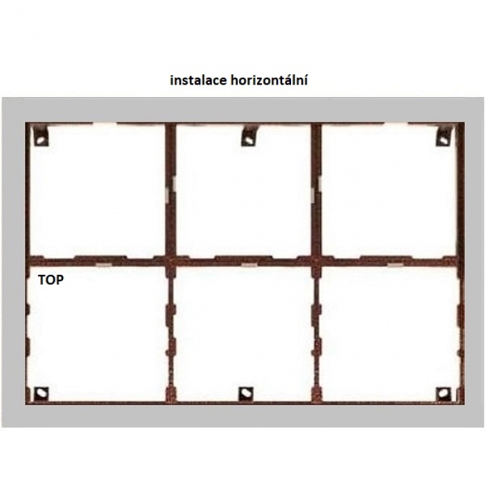 Rám montážní KARAT šest modulů sestava barva nerez