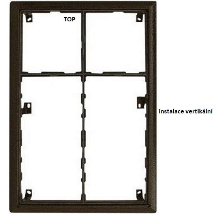 Rám montážní KARAT šest modulů 2 moduly a 4 moduly jmenovník barva antika měděná