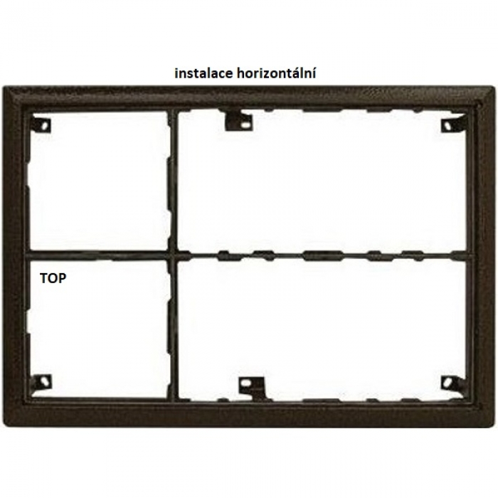 Rám montážní KARAT šest modulů 2 moduly a 4 moduly jmenovník barva antika měděná