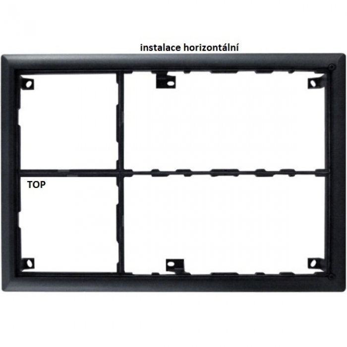Rám montážní KARAT šest modulů 2 moduly a 4 moduly jmenovník barva černá