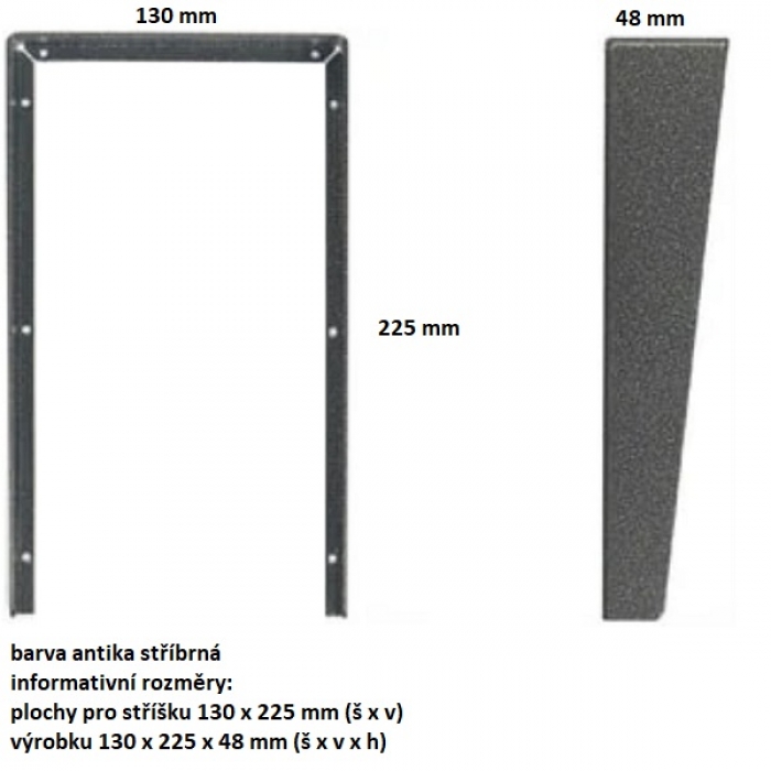 Stříška na krabici montážní pod omítku KARAT dva moduly vertikální barva antika stříbrná