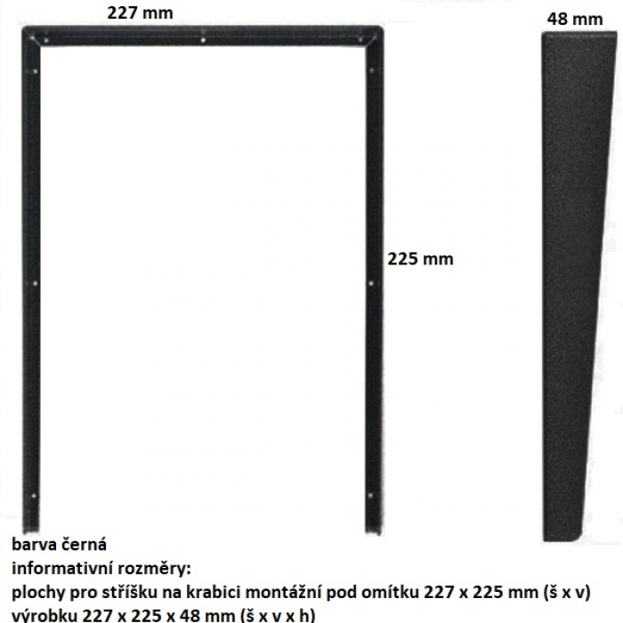 Stříška na krabici montážní pod omítku KARAT čtyři moduly vertikální barva černá