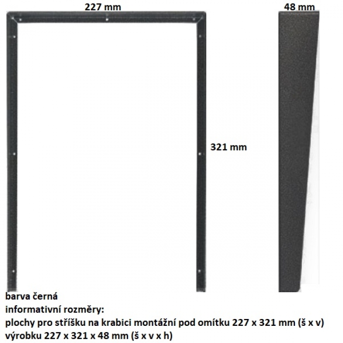 Stříška na krabici montážní pod omítku KARAT šest modulů vertikální barva antika stříbrná