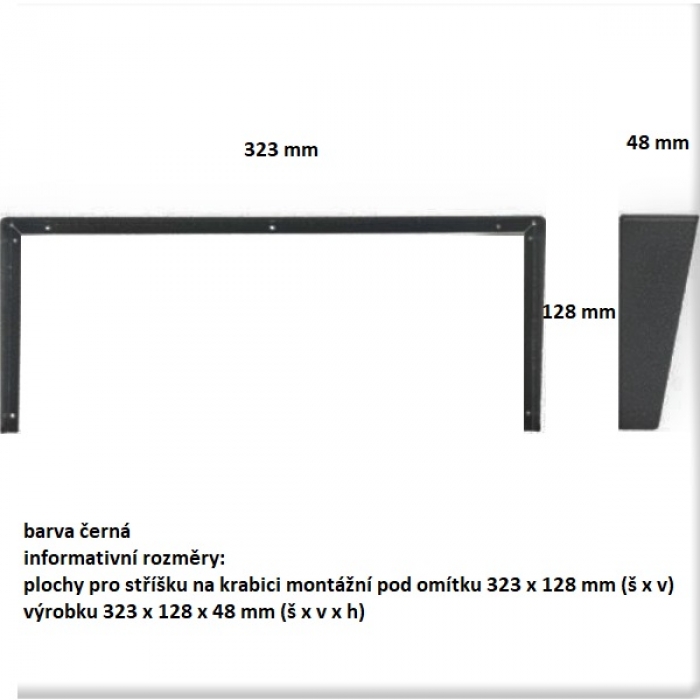 Stříška na krabici montážní pod omítku KARAT tři moduly horizontální barva černá