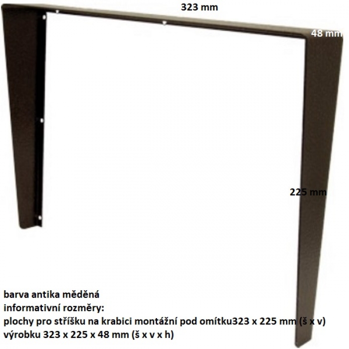 Stříška na krabici montážní pod omítku KARAT šest modulů horizontální barva antika měděná